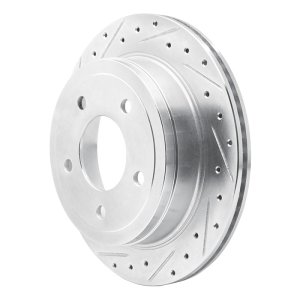 Ford E-150 Brake Rotor (1) - Rear Left - R1 Concepts - Drilled & Slotted - Silver - `04-`06